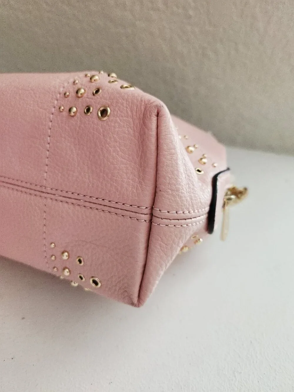 Nwt Michael Kors Pink Leather Studded Shoulder Bag Purse